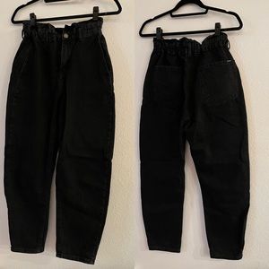Baggy paperbag black pants